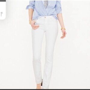 J. Crew Matchstick White Straight-Leg Jeans Classic Fit Cotton Blend Denim Sz 30